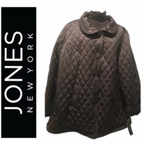 🆕 NWT Jones New York Black Quilted Coat 2X